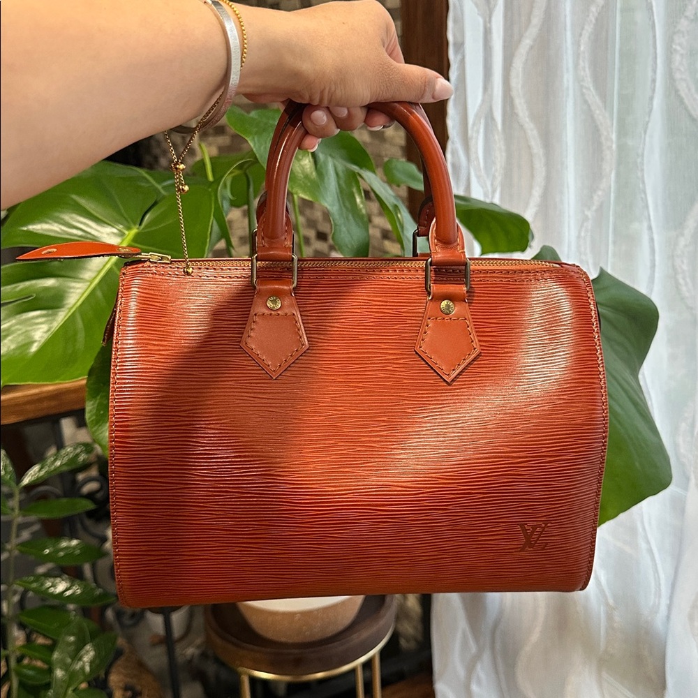 Louis Vuitton Speedy 25 Epi Leather Kenya Brown Bag Lock Key #301 COA Dust Bag - Picture 16 of 16